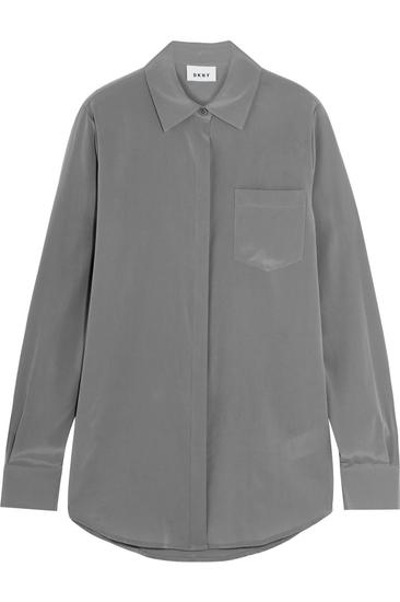 DKNY 彈力真絲雙縐襯衫 2607元