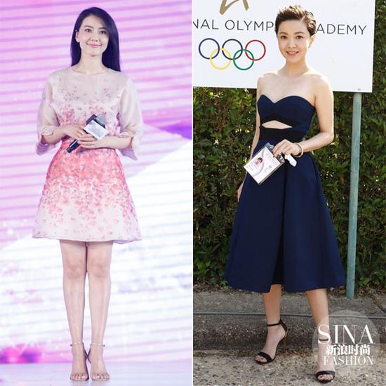 高圓圓、郭采潔示范一字鞋