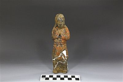 1號(hào)墓出土的陶俑。新華社發(fā)