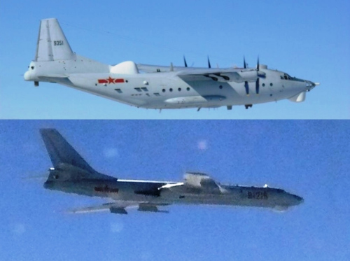 中國轟6運(yùn)8編隊(duì)穿越島鏈 日戰(zhàn)機(jī)升空應(yīng)對