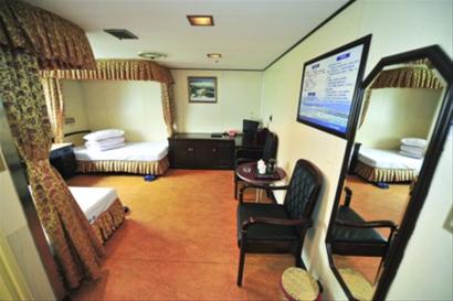 “椰香公主”號內(nèi)部設(shè)施。據(jù)記者了解，高端的豪華商務(wù)艙、特等艙、一等艙都被用于公務(wù)接待。 /CFP