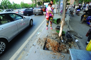 幸虧轎車撞到香樟樹(shù)上停了下來(lái),否則后果更嚴(yán)重。
