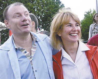 俄羅斯首富弗拉基米爾·波塔寧和前妻納塔利婭。資料圖片