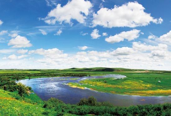 　　抻直后長度超過黃河10倍的莫日格勒河。　