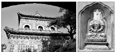 智慧海外景(左圖)和受損佛像。圖/CFP