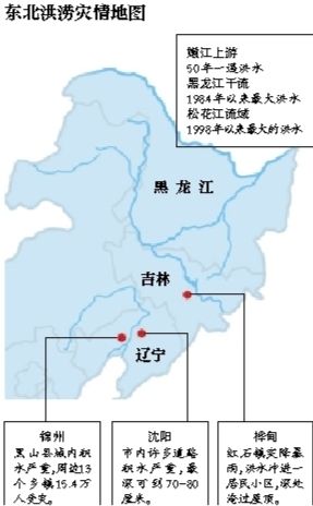 受持續(xù)降雨的影響，嫩江、松花江、黑龍江等3條大江同時出現(xiàn)超警戒水位的流域性大洪水