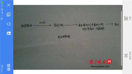 警方根據(jù)這兩張手繪地圖，動用300余人次警力終于將林芳找到。（圖由淮安警方提供）