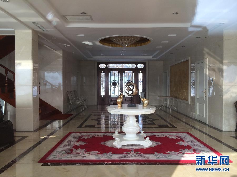 麗日山莊里的別墅大廳（2013年12月9日攝）。