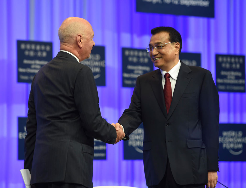 李克強(qiáng)總理出席夏季達(dá)沃斯論壇并發(fā)表開幕式致辭。