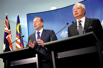 3日，澳大利亞珀斯城區(qū)，澳大利亞和馬來(lái)西亞兩國(guó)總理舉行聯(lián)合發(fā)布會(huì)。