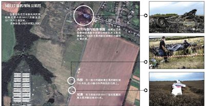 馬航MH17客機殘骸照片顯示，其機身上有許多細小孔洞。多名專家分析稱，這些孔洞或是飛機被導彈爆炸后飛散的彈片擊中所致。
