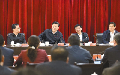 3月18日，習近平聽取蘭考縣教育實踐活動情況匯報，并發(fā)表重要講話。